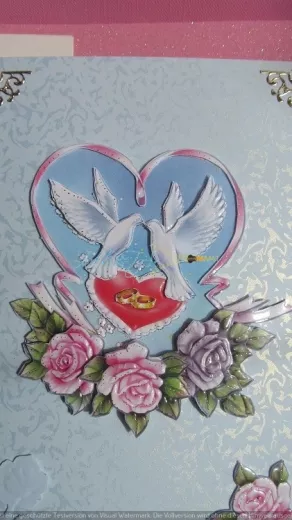 Hochzeitskarte mit Tauben-3D-Motiv