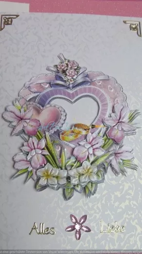 Hochzeitskarte mit Herz-3-D-Motiv