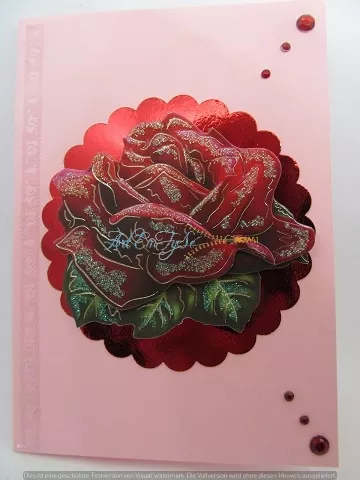 Rosengrußkarte mit 3-D-Motiv