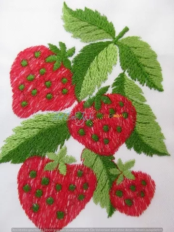 Stickbild Erdbeeren