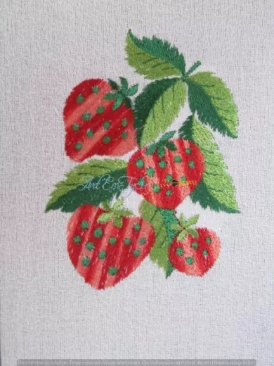 Passepartout-Stickbild-Erdbeeren
