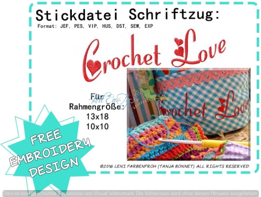 Crochet Love Schriftzug klein