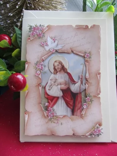Weihnachtskarte mit 3-D-Motiv- Jesus