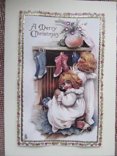 Weihnachtskarte mit Engelchen-3-D-Motiv